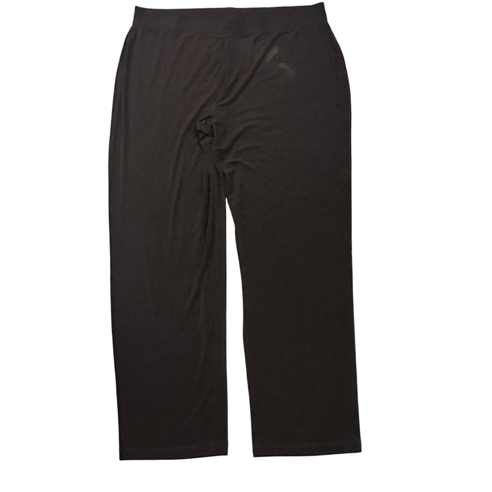 SUSAN GRAVER ESSENTIALS Women's Liquid Knit Crop Pants Size 1X In Chocolate